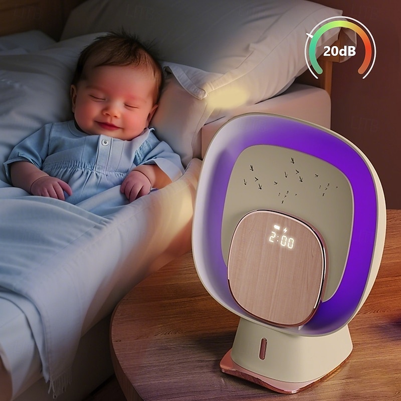 Silent Adhesive Mosquito Killer Lamp Ambient Light Wireless Charging Stand Clock 1200mAh