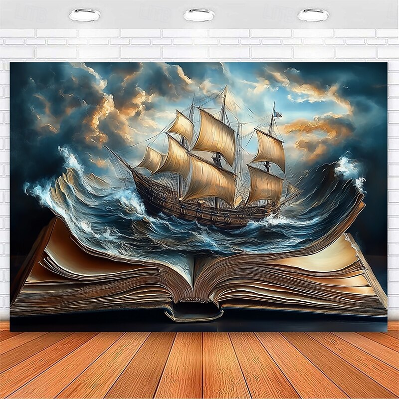 Magic Book Pirate Hanging Tapestry Wall Art Large Tapestry Mural Decor Photograph Backdrop Blanket Curtain Home Bedroom Living Room Decoration4