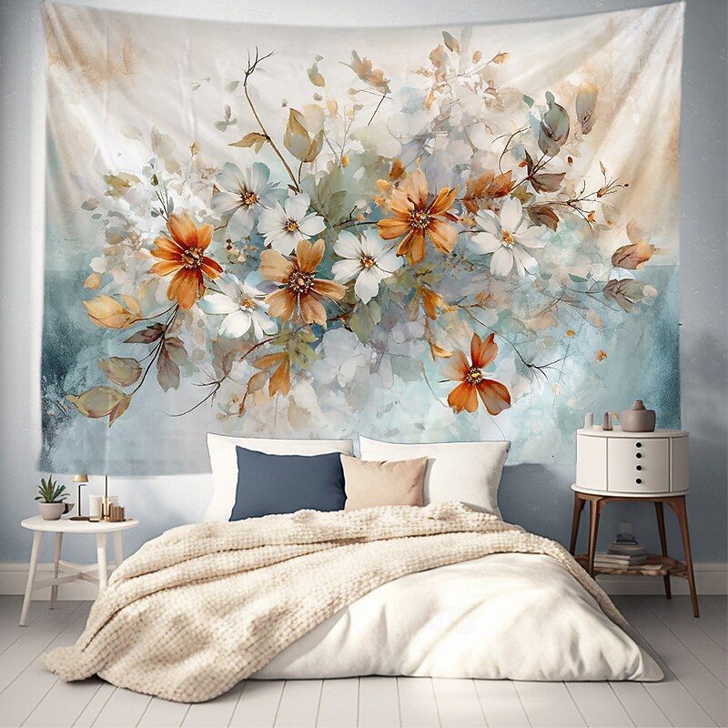 Flowers Hanging Tapestry Wall Art Large Tapestry Mural Decor Photograph Backdrop Blanket Curtain Home Bedroom Living Room Decoration