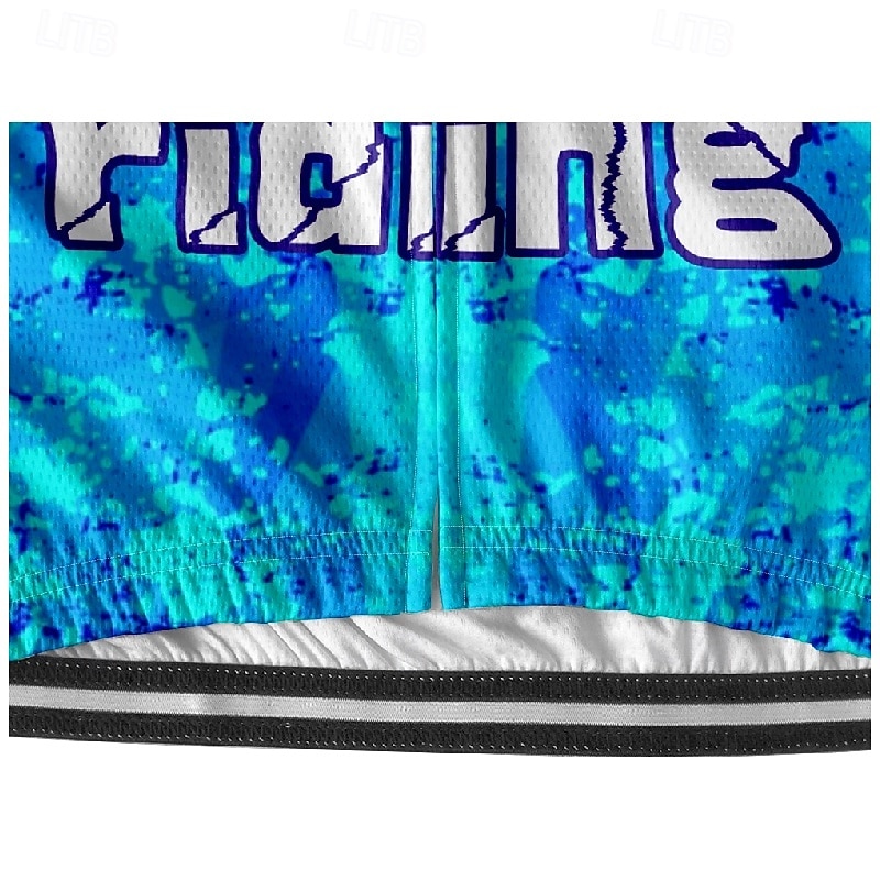 Men's Cycling Jersey Geometric Letter & Number Short Sleeve Bike Tee Tshirt Jersey with 3 Rear Pockets Mountain Bike MTB Quick Dry Anatomic Design Wicking Breathable Sports Dark Purple Blue Sky Blue4