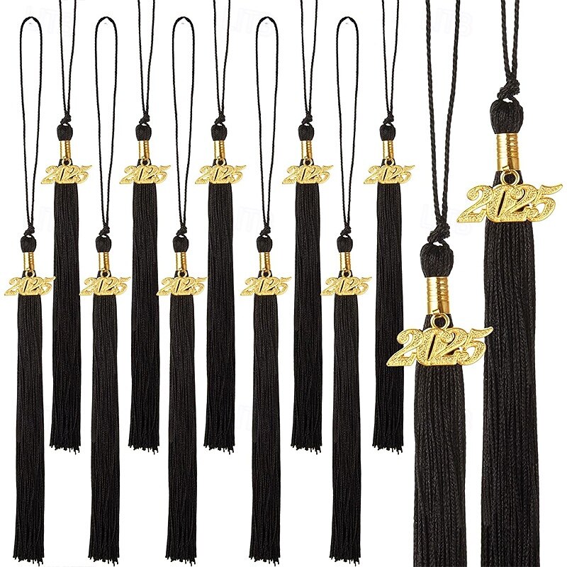 12 Pieces Graduation Tassel with 2025 Charm for Graduation Cap, Charm Graduation Tassel Decorations for Graduation Ceremony Graduation Party Supplies Accessories