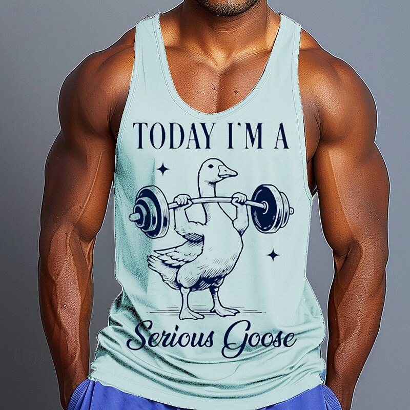 Men's Funny Slang Vest Top Sleeveless T shirt 3D Print Crew Neck Shirt Sports Fashion Daily Gym Hiking White Pink Blue Summer Spring Clothing Apparel S M L XL XXL XXXL3