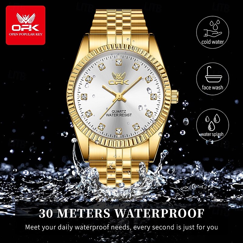 OPK Luxury Brand Watch Circular Dial Luminous Stainless Steel Men's Quartz Watch2