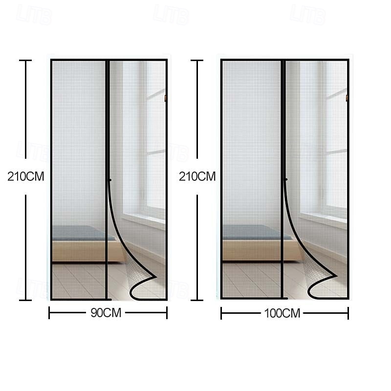 Hands Free Mesh Screen Door Net Door Magic Curtain with Heavy Duty Magnets Full Frame Velcro Mesh Curtain fit up to 34x82 Inches Door2