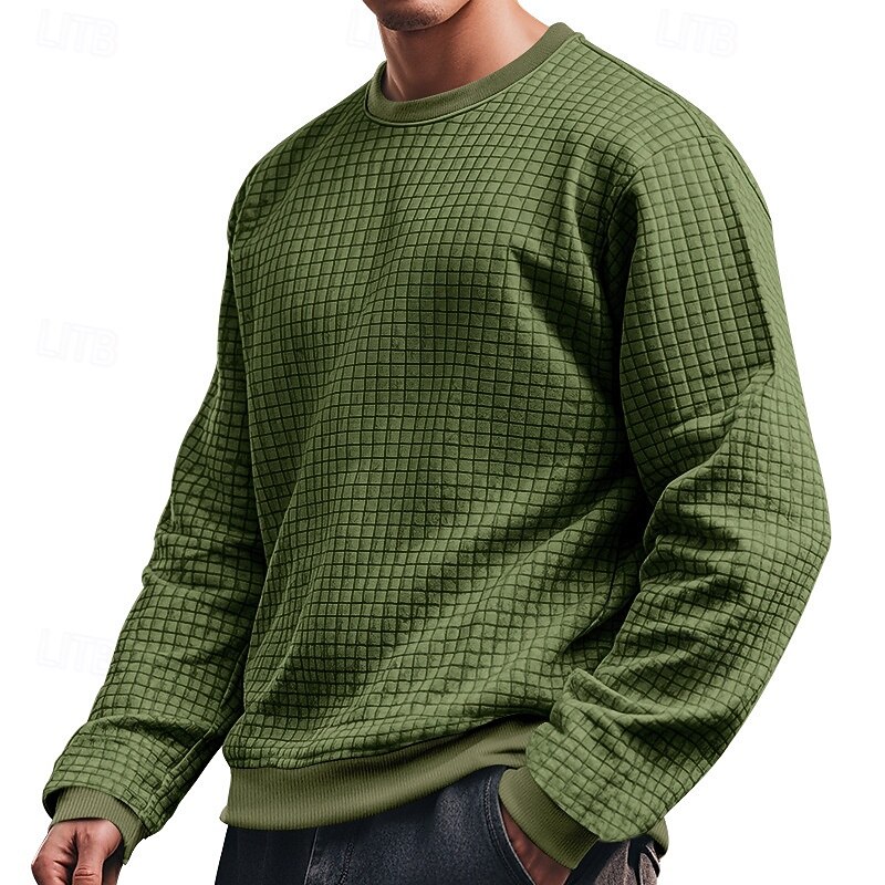 Men's T Shirt Tee Tee Top Long Sleeve Shirt Long Sleeve Crew Neck Summer Spring Plain Fashion Designer Basic Jacquard Vacation Street Going out Black White Khaki Top Tee for Men3