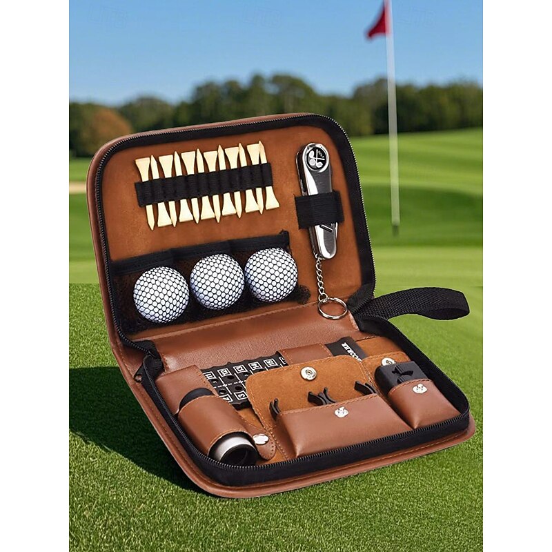 Portable Golf Accessories Organizer – Leather Travel Case with Multiple Pockets, Stylish & Durable, Golf Storage Bag for Men & Women, Perfect for Golf Trips, Outdoor Sports & Gifts4
