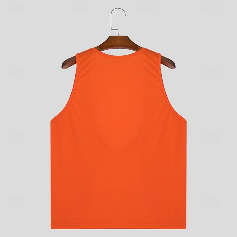 Men's Tank Top Vest Undershirt Sleeveless Shirt Sleeveless Deep V Summer Plain Fashion Classic Casual V Neck Basic Street Casual Sports Black White Orange Top Tee for Men4