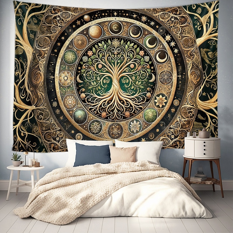 Tree of Life Totem Hanging Tapestry Wall Art Large Tapestry Mural Decor Photograph Backdrop Blanket Curtain Home Bedroom Living Room Decoration2
