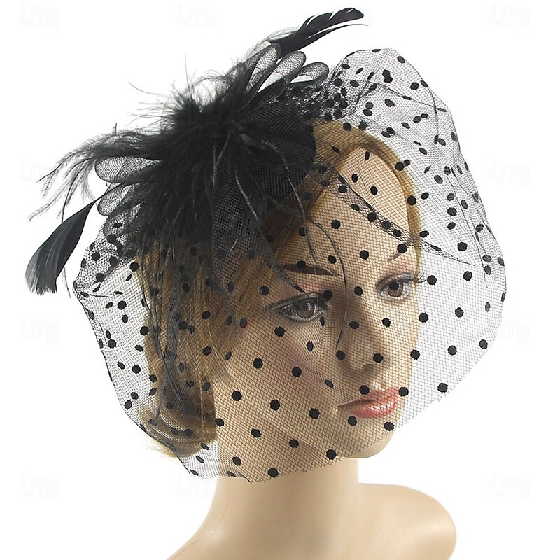 Fascinators Polyester Fedora Hat Floppy Hat Veil Hat Tea Party Kentucky Derby Horse Race Ladies Day Cocktail Elegant Vintage Simple With Feather MiniSpot Headpiece Headwear4