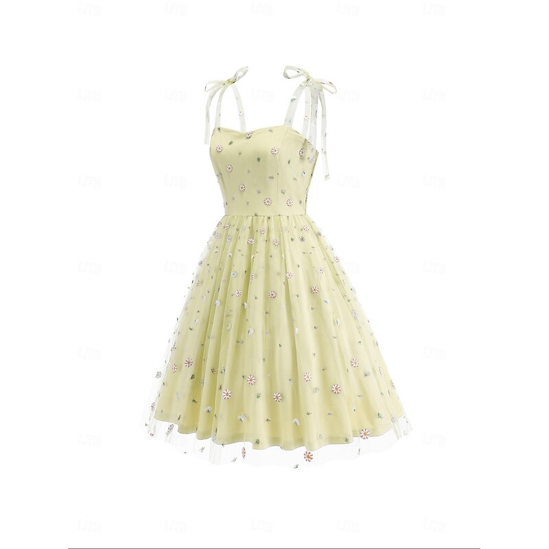 Retro Vintage 1950s Vintage Dress Dress Swing Dress Embroidered Daisy Fancy Dress Women's Carnival New Year Masquerade Casual Daily Bachelorette Party Adults' Dress4