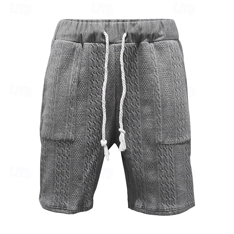 Men's Sweat Shorts Shorts Bermuda shorts Casual Shorts Pocket Drawstring Elastic Waist Plain Comfort Breathable Knee Length Casual Daily Gym Sports Athleisure Black White Micro-elastic3