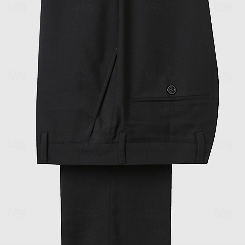 Men's Wedding Prom Party Suits Shawl Lapel Black Fashion Luxury Jacquard Floral Standard Fit 2 Piece Single Breasted One-button3