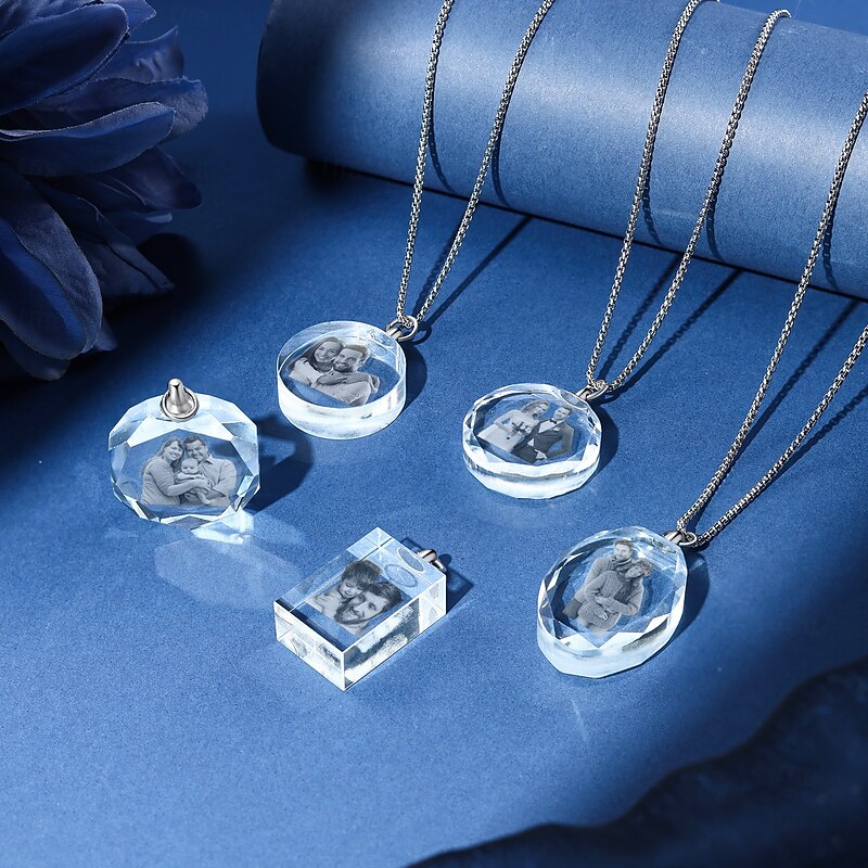 Personalized Transparent Necklace Photo Custom Jewelry Christmas Gift for For Memorial - I Will Carry You With Me Until I See You Again2