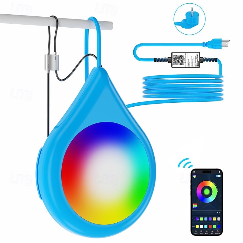 LED Pool Lights with Cord and APP Control Smart Magnetic Lamp IP68 Waterproof Color Changing for Inground Aboveground Pools