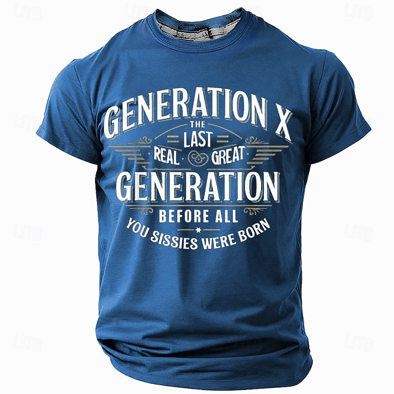 Men's Funny Graphic T-Shirt - Generation X 'Last Real & Great' Short Sleeve Tee2