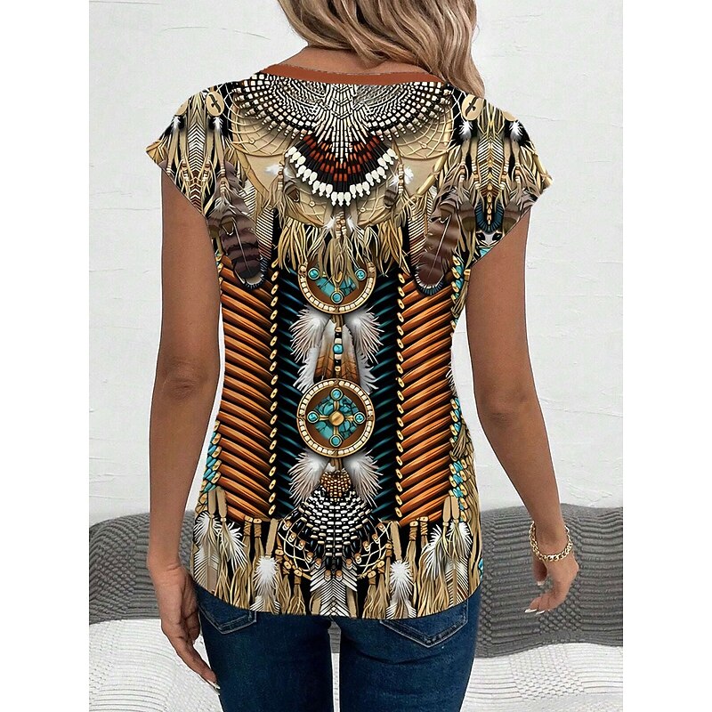 Women's Camisole Tank Top Graphic Animal Paisley Stylish Casual Sleeveless V Neck Regular Tops Daily Print Brown Summer2