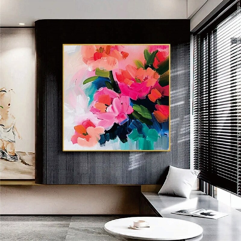 Wild flowers Painting Hand painted 3D Texture Blooming Flower Painting Canvas Extra Large Size Flora oil painting Wall Art Botanical painting Wall Art Decor Rose Art landscape oil paintings2