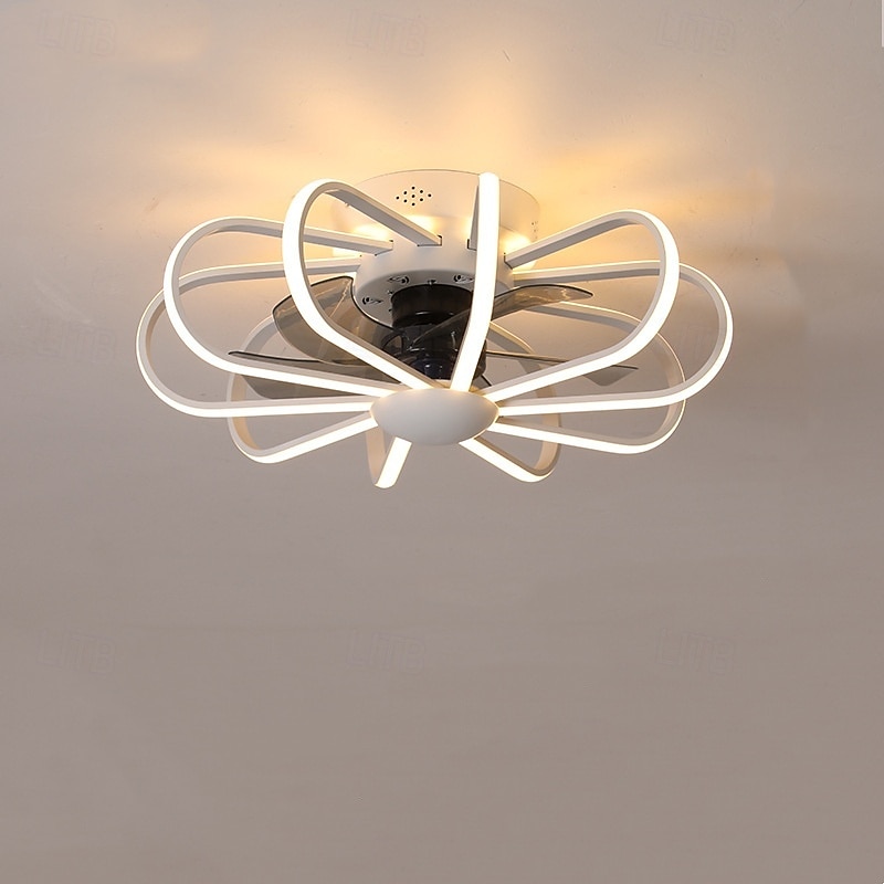 10-Light 60 cm Dimmable Ceiling Fan Metal Silica gel Modern Nordic Style 220-240V4