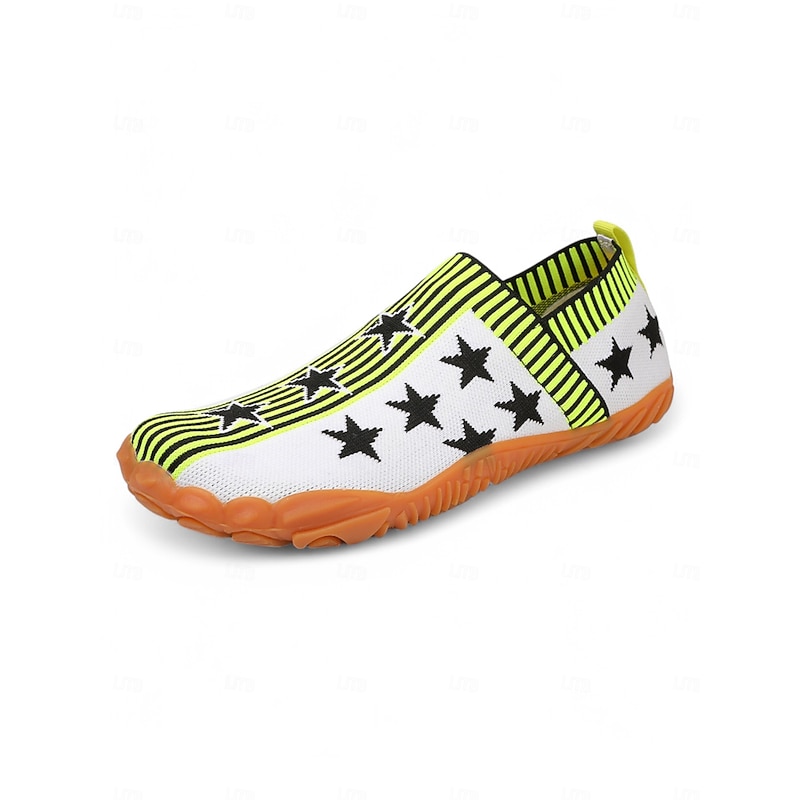 Women's Flats Flyknit Shoes Barefoot shoes Wide Fit Shoes Daily Independence Day Travel Star American Flag Contrast Color Flat Heel Round Toe Casual Comfort Minimalism Tissage Volant Loafer White3