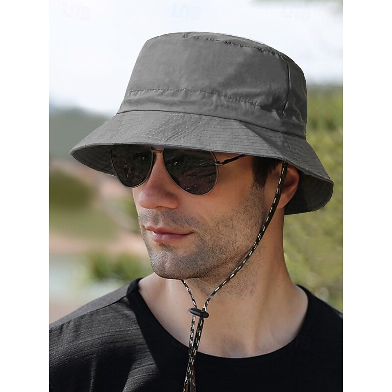 Men's Packable Waterproof Bucket Hat – Foldable Sun Hat with Adjustable Chin Strap, Lightweight Outdoor Fishing & Hiking Cap3