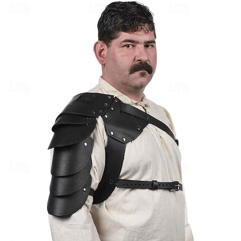 Medieval Renaissance Steampunk Armor Shoulder Armor Rivet Fancy Dress Men's Viking Fantasy Carnival Masquerade Performance Stage Masquerade Adults' Shoulder Armor3