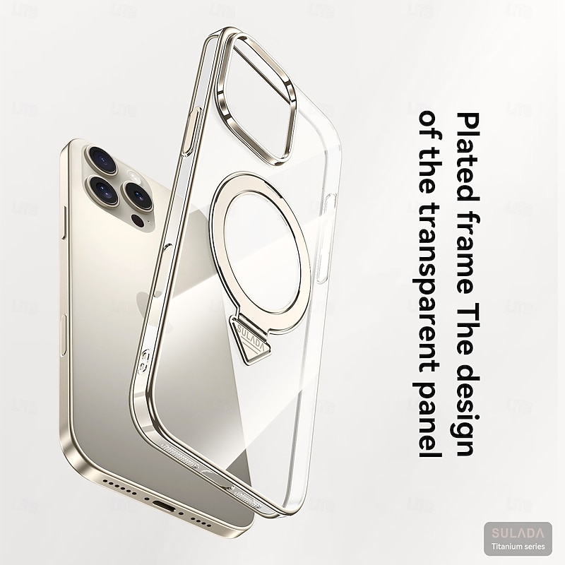 Phone Case For iPhone 17 Pro Max 17 Air 16 15 Pro Max Back Cover with Stand Holder Magnetic Support Wireless Charging Retro PC2