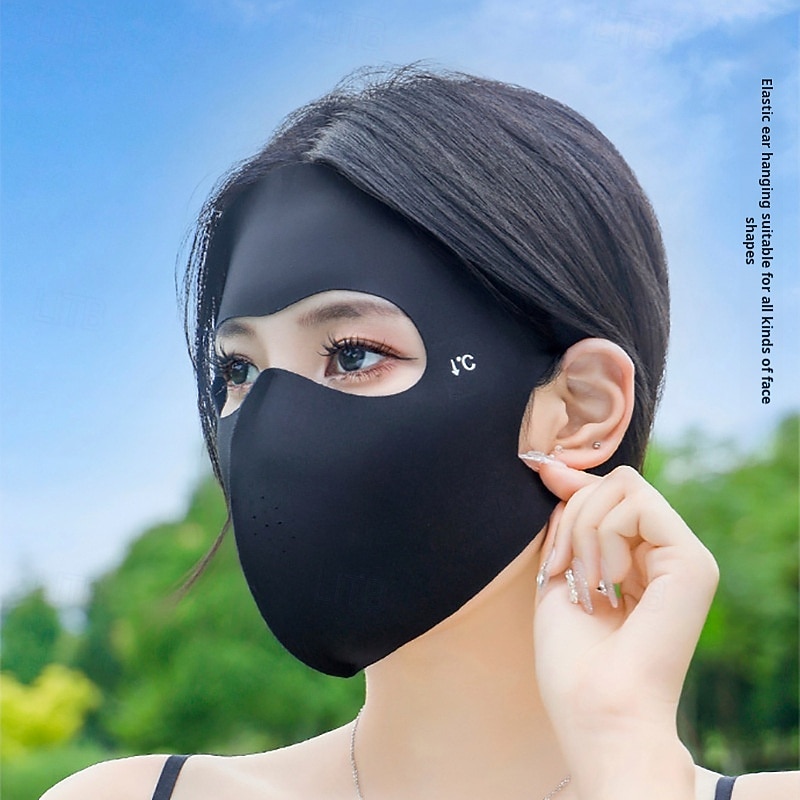 Sunscreen Face Mask, UV Protection Hyaluronic Acid Ice Silk Full Face Cover for Women, Seamless Breathable Facekini for Outdoor Sun Protection4