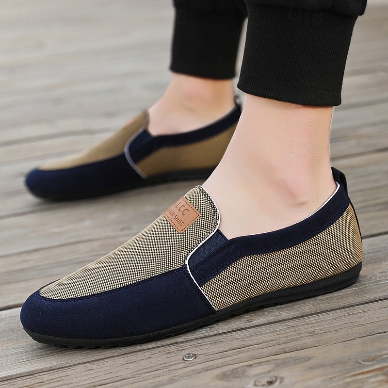 Men's Nylon Casual Loafers with Dual Texture Design and Slip-On Convenience - Suitable for Office and Casual Outings4