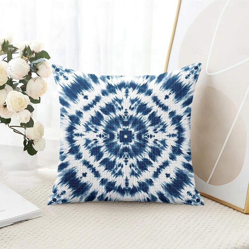 Mandala Tie Dye Decorative Toss Pillows Cover 1PC Soft Square Couch Cushion Case Pillowcase for Bedroom Livingroom Sofa Chair