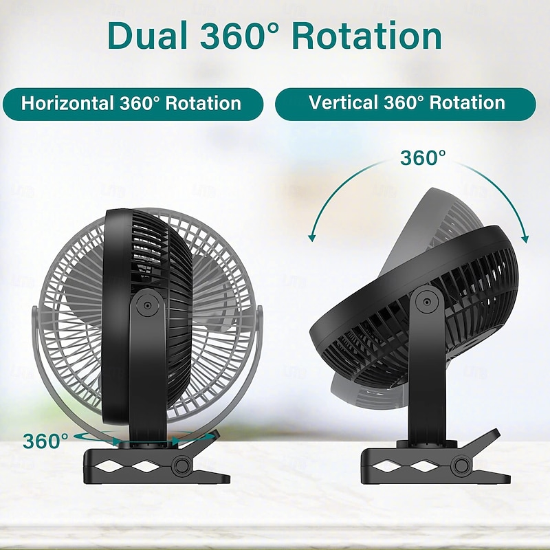 1 Pc 8 Inch Outdoor Camping Fan Light Can Be Hung, Clipped, And Erected With A Large Capacity Battery, Low Noise, And Adjustable Wind Speed4