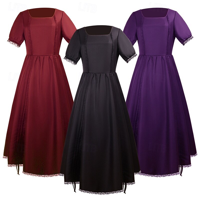 Retro Vintage Medieval Renaissance Celtic Dress Viking Elven Fancy Dress Women's Halloween Carnival Masquerade LARP Adults' Dress