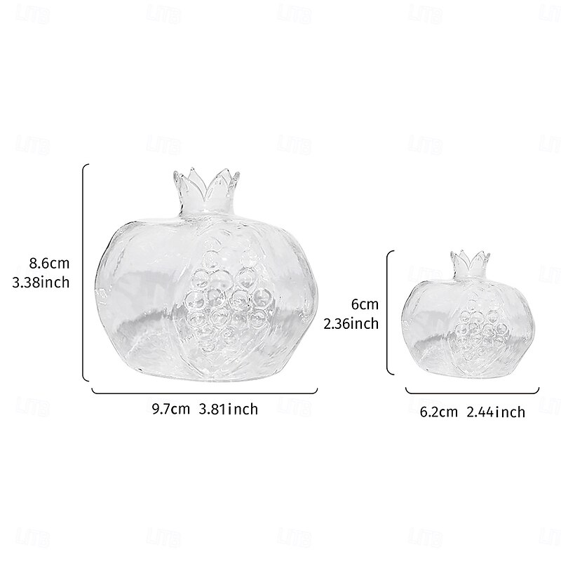 Pomegranate Shaped Glass Vase, Modern Creative Decorative Vase for Living Room, Study, Dining Room, and Wedding Party Decor2