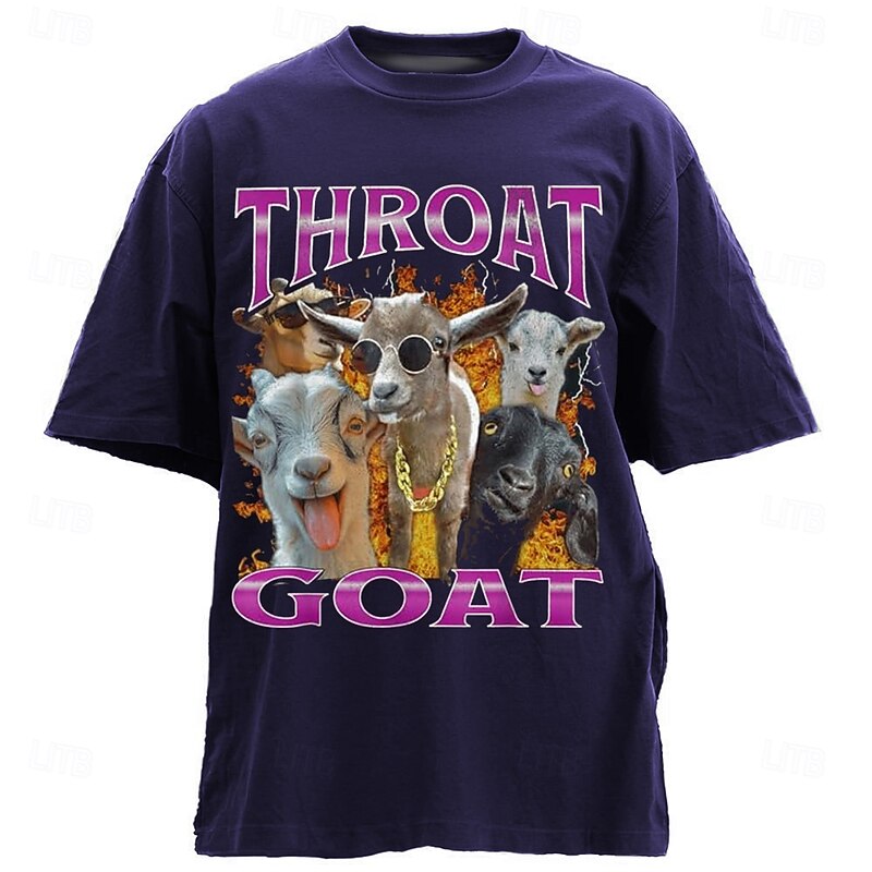 Men's Animal Funny T Shirt Half Sleeve T shirt 3D Print Crew Neck Shirt Designer Casual Party Holiday Deep Purple Black Green Summer Spring Clothing Apparel S M L XL XXL XXXL2