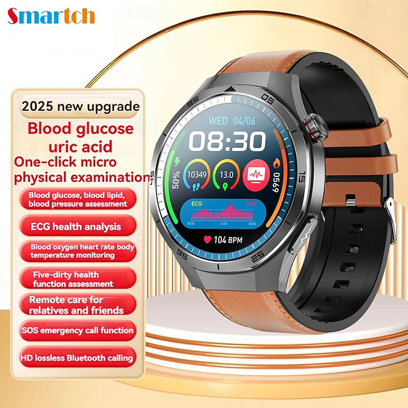 696 ET456 Smart Watch 1.56 inch Smartwatch Fitness Running Watch Bluetooth ECG+PPG Pedometer Call Reminder Compatible with Android iOS Men Hands-Free Calls Message Reminder IPX-0 47mm Watch Case