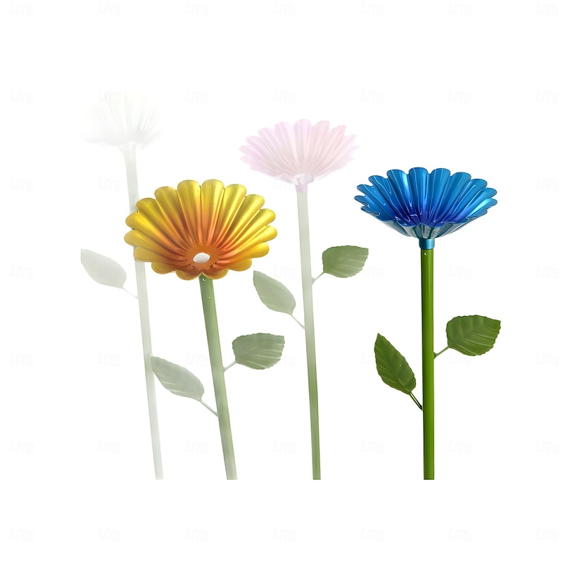 4 Packs Outdoor Bird Feeder Rustic Iron Garden Decor, Bee & Butterfly Birdbath Feeders, Cast Iron Wild Bird Feeding Bowls, Yard Stakes for Garden Decoration3