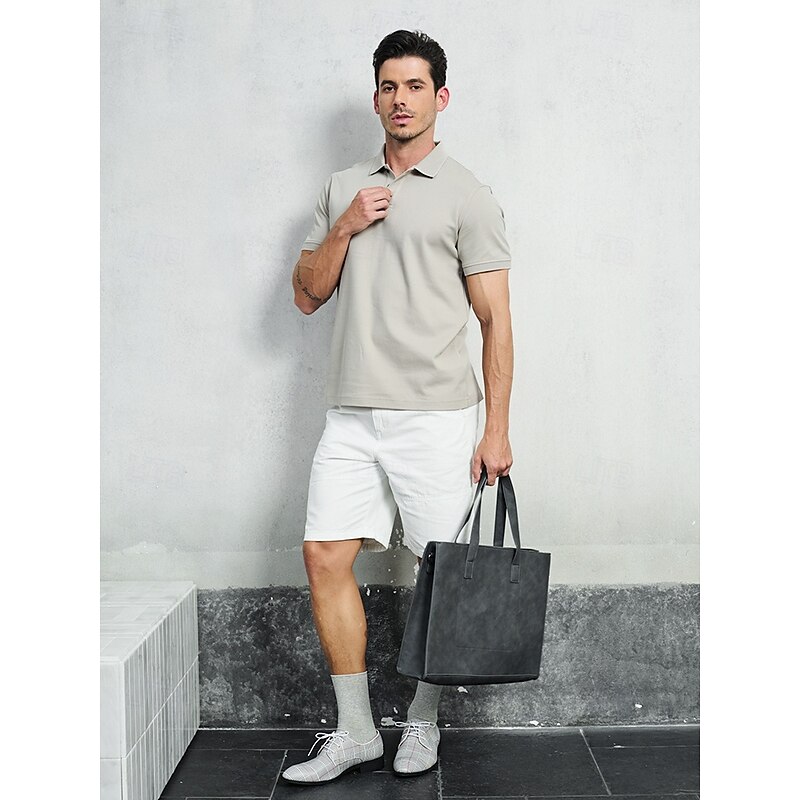 Men's Large Faux Leather Tote Bag – Stylish Business Shoulder Bag, Casual Work Handbag, Versatile Travel Shopper for Office & Daily Use3