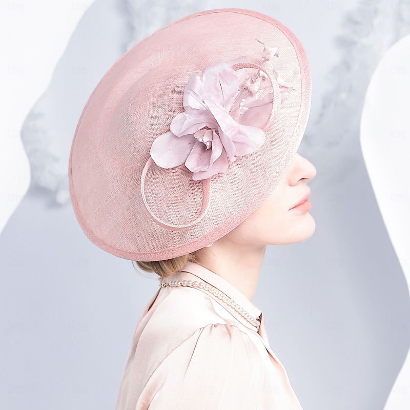 Hats Sinamay Bowler / Cloche Hat Sun Hat Saucer Hat Wedding Tea Party Elegant Wedding With Bowknot Floral Headpiece Headwear4