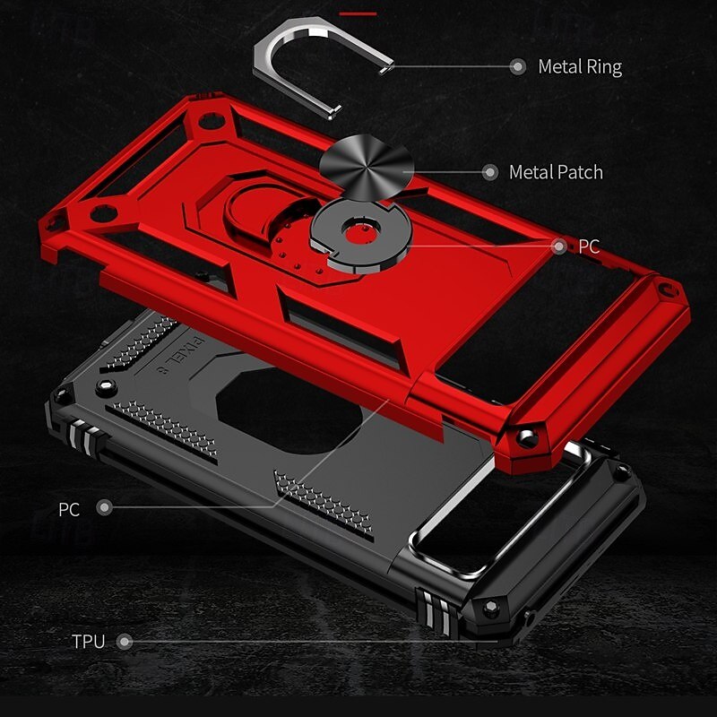 Phone Case For Google Pixel 9 Pro Pixel 9 Pro XL Pixel 8 Pro Pixel 8 Pixel 9 Pixel 7 Pixel 7 Pro Pixel 6 Pixel 6 Pro Back Cover Ring Holder Magnetic Shockproof Retro TPU PC3