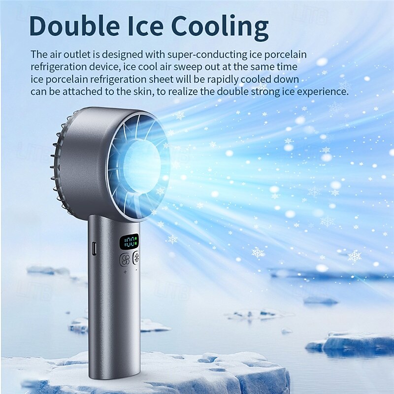 Ice Cooling USB Handheld Fan – 100-Speed Portable Mini Fan with Silent Operation for Outdoor Use3