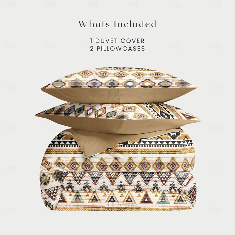 Mandala Ethnic Duvet Cover Full Size Bedding Set Cotton Bed Sets Quilt Cover Soft Lightweight Comforter Cover with 2 Pillowcases for Summer Spring2