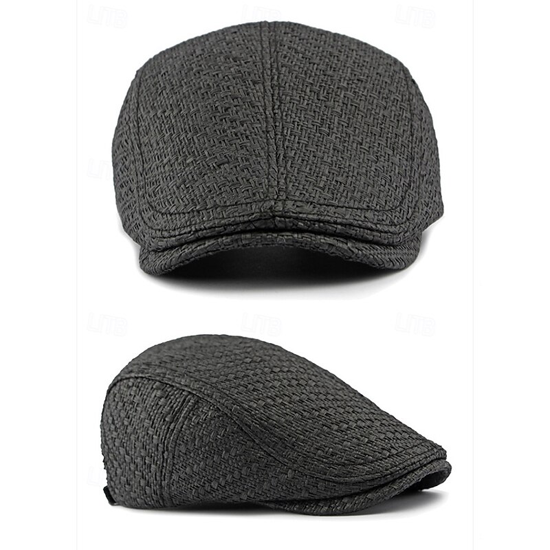 Men's Breathable Straw Flat Cap – Lightweight Vintage Newsboy Hat for Summer, Classic Gatsby Ivy Cap for Casual, Beach, Outdoor & Travel Wear4