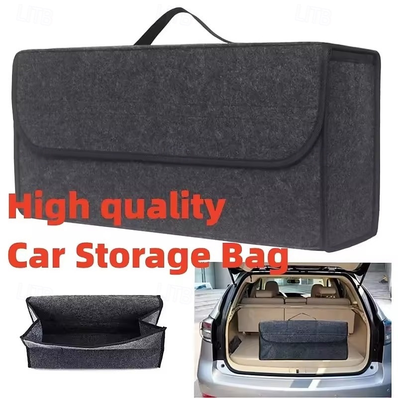Large Anti Slip Compartment Boot Storage Organizer Tool Car Storage Bag Car Trunk Organizer Soft Felt Storage Box Accessories2