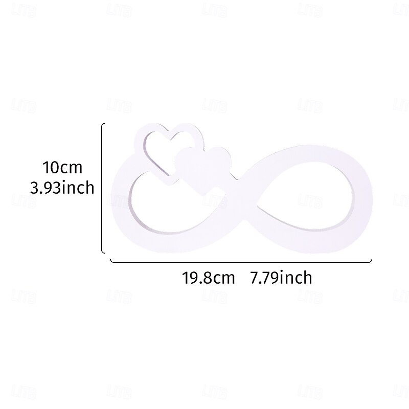 Minimalist White Infinity Symbol with Heart Decor – PVC Tabletop Ornament for Home Decoration, Festive Decor, and Warm Wedding Theme Display2