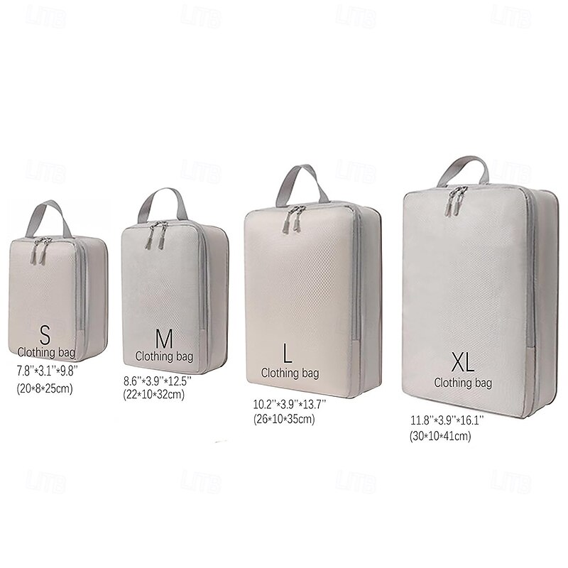 Compression Packing Cubes Set for Travel, 4-Pack Luggage Organizer Bags, Space Saver Clothes Storage Pouches, Travel Packing Bags for Suitcases4