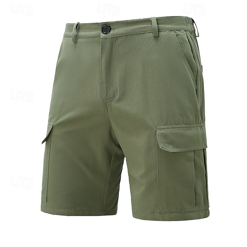 Men's Cargo Shorts Outdoor Shorts Camping Shorts Shorts Hiking Shorts Elastic Waist Multi Pocket Straight Leg Plain Breathable Moisture Wicking Knee Length Outdoor Casual Daily Fashion Streetwear