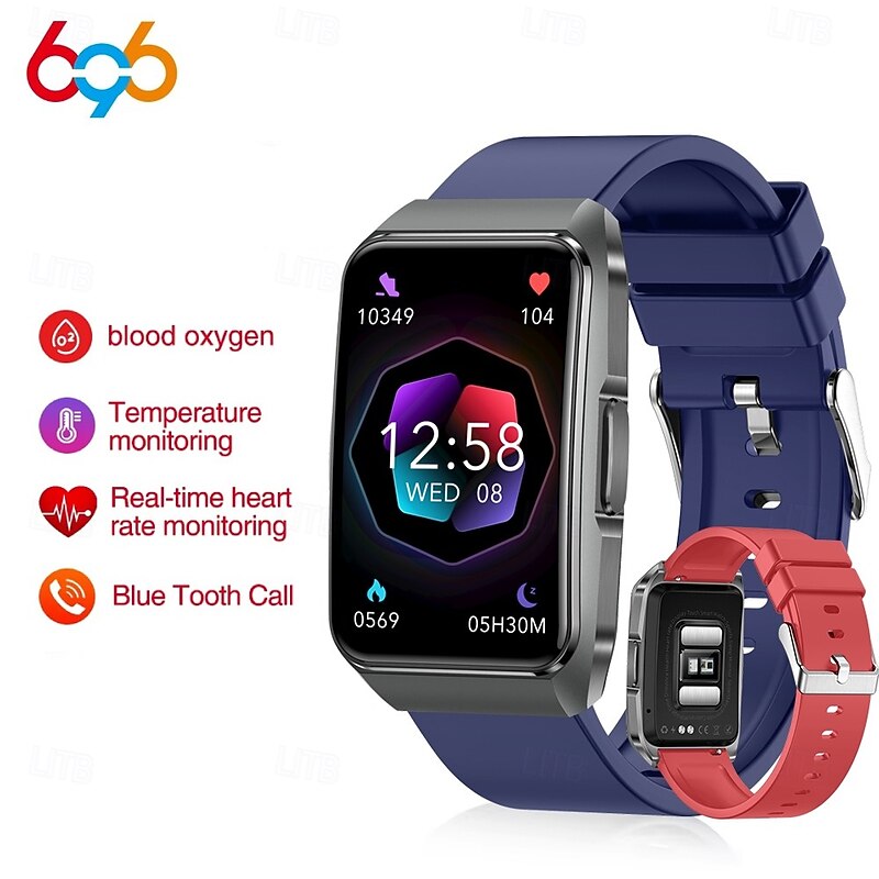 696 ET650 Smart Watch 1.57 inch Smart Band Fitness Bracelet Bluetooth ECG+PPG Pedometer Call Reminder Compatible with Android iOS Women Men Hands-Free Calls Message Reminder IPX-0 27.5mm Watch Case