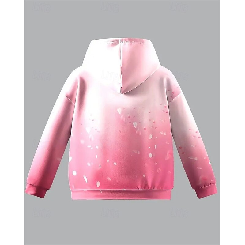 Girls' 3D Horse Hoodie Coat Outerwear Long Sleeve Spring Fall Adorable Sport Kids 4-12 Years Zip Street Daily Regular Fit4