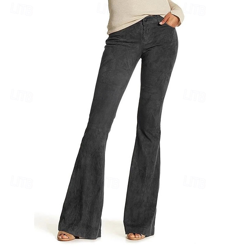 Retro Vintage 1960s Hippie Long Length Bell Bottom Pants Flared Trousers Hippie Solid Color Fit & Flare Fancy Dress Women's Carnival Daily Wear Pride Parade Pride Month Adults' Pants Spring & Summer2