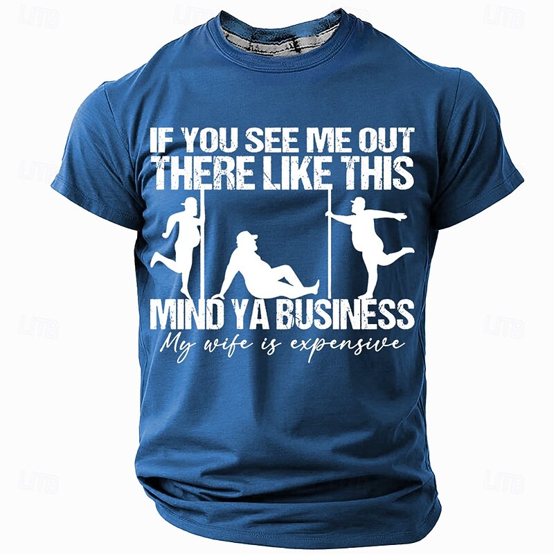 Men's Funny Slang Husband T Shirt Short Sleeve T shirt 3D Print Crew Neck Shirt Fashion Daily Street Daily Black Red Blue Summer Spring Clothing Apparel S M L XL XXL XXXL2