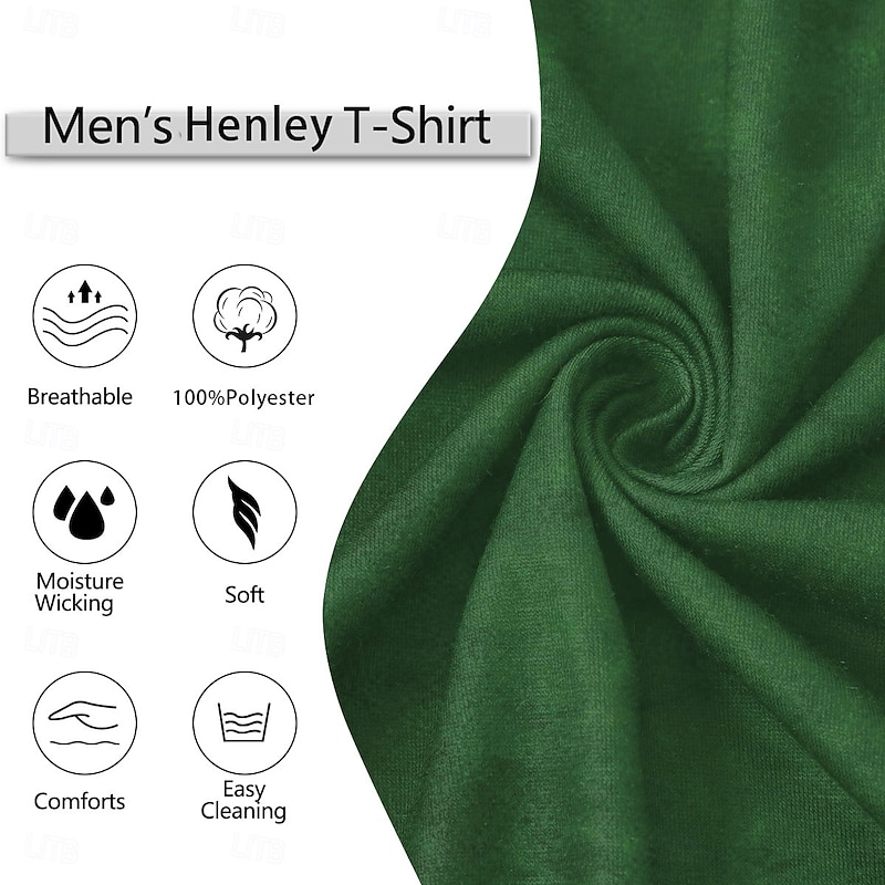 Men's Marble pattern T Shirt Henley Shirt Short Sleeve Designer Retro Vintage Street Casual Daily Summer Spring Green Henley Henley T-Shirt3